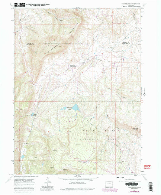 Classic USGS Thornburgh Colorado 7.5'x7.5' Topo Map Image