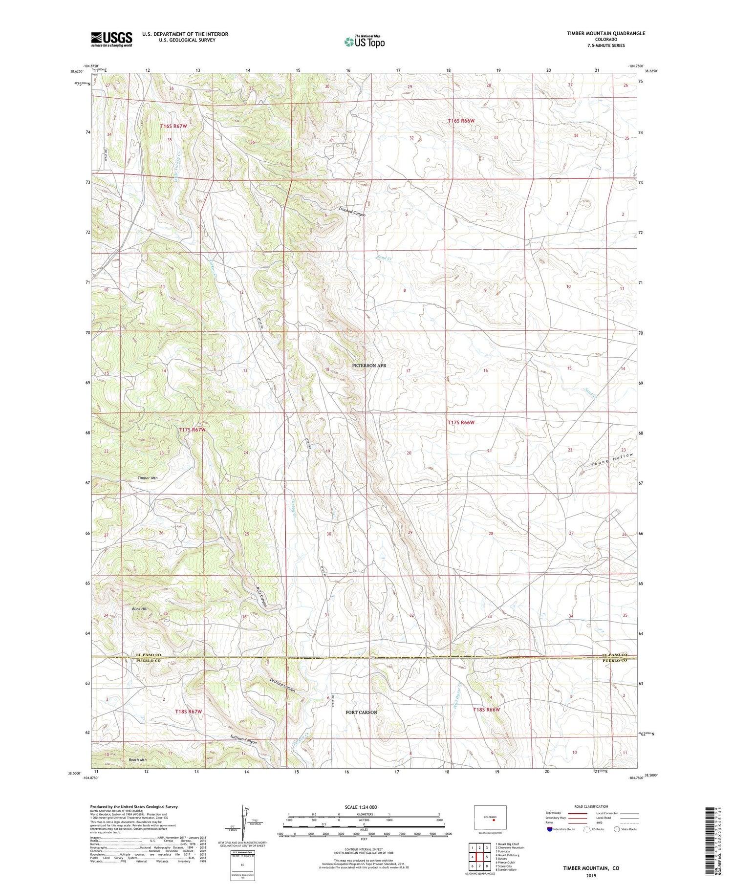 Timber Mountain Colorado US Topo Map Image