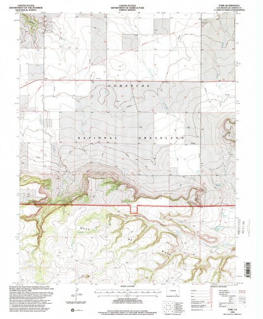 Classic USGS Tobe Colorado 7.5'x7.5' Topo Map Image