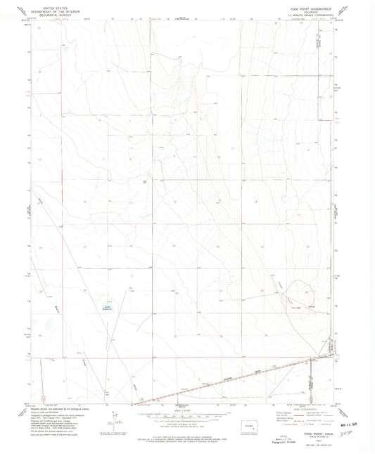 Classic USGS Todd Point Colorado 7.5'x7.5' Topo Map Image