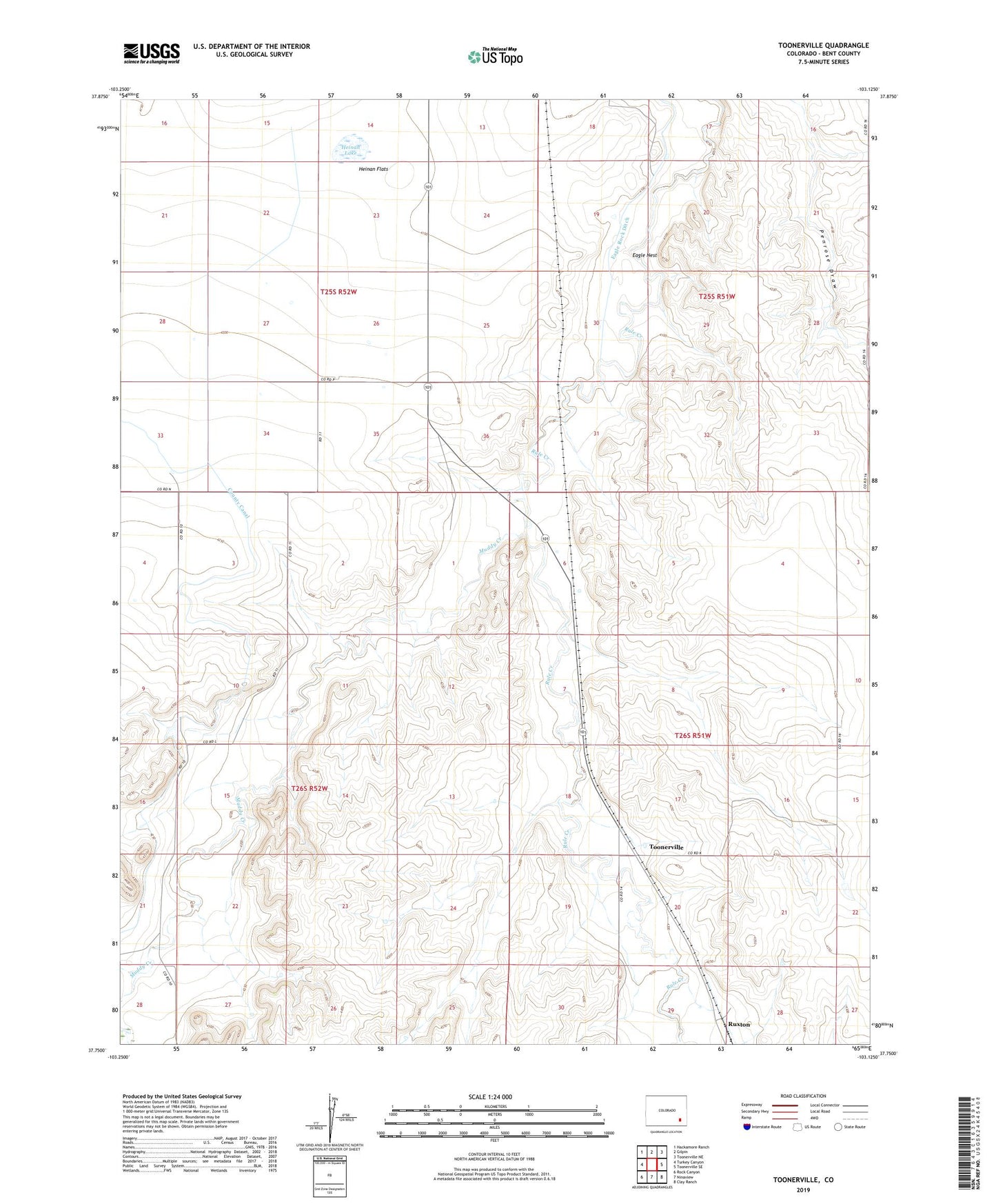 Toonerville Colorado US Topo Map Image