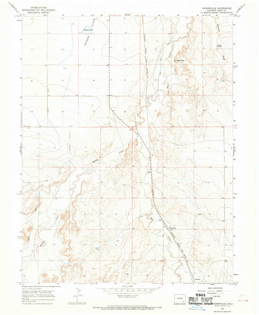 Classic USGS Toonerville Colorado 7.5'x7.5' Topo Map Image
