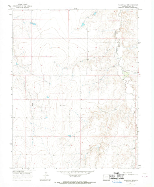 Classic USGS Toonerville SE Colorado 7.5'x7.5' Topo Map Image
