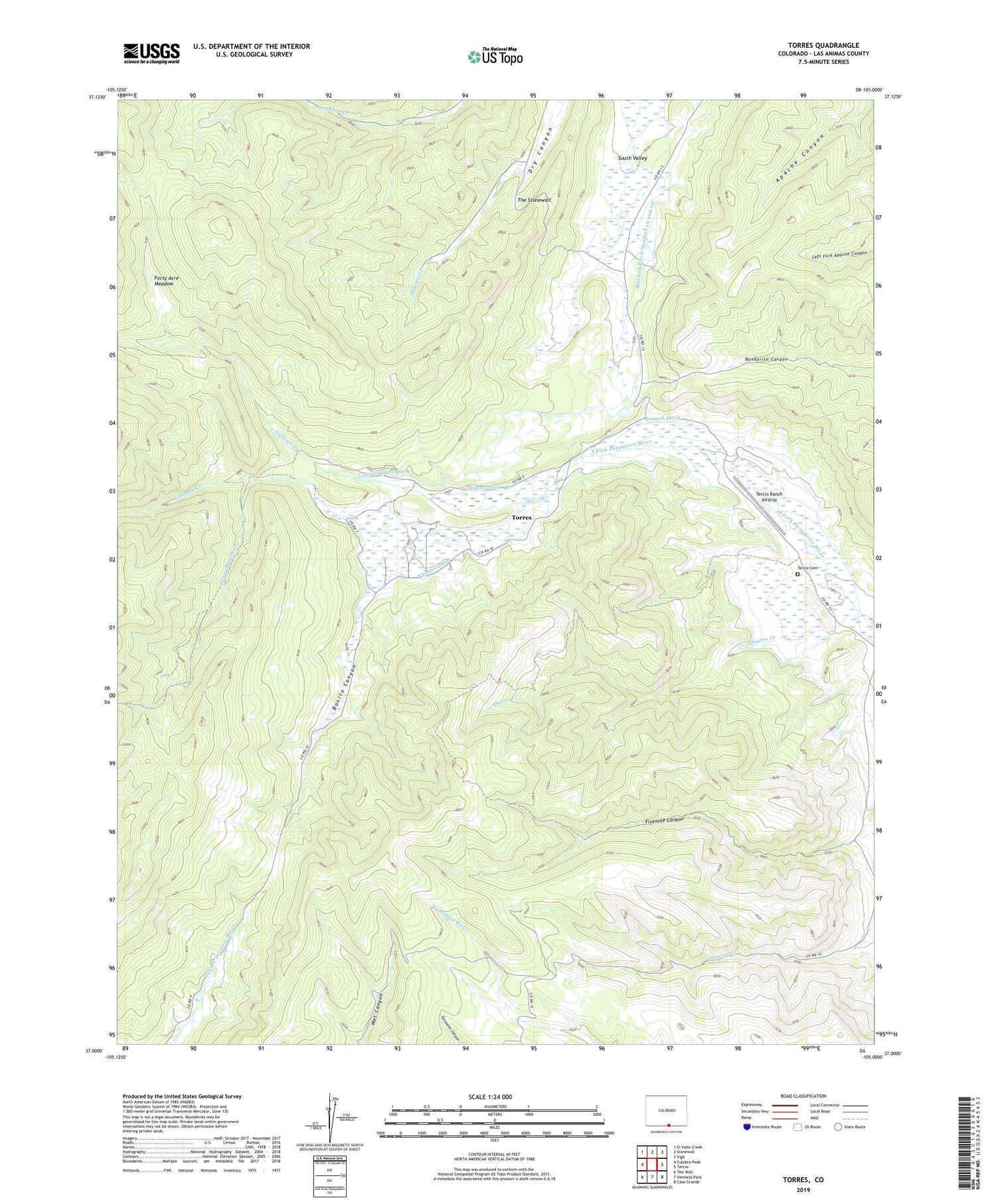 Torres Colorado US Topo Map Image