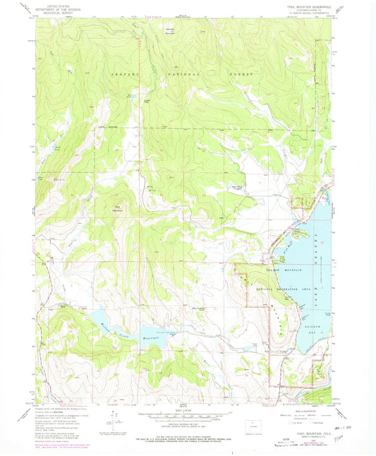 Classic USGS Trail Mountain Colorado 7.5'x7.5' Topo Map Image