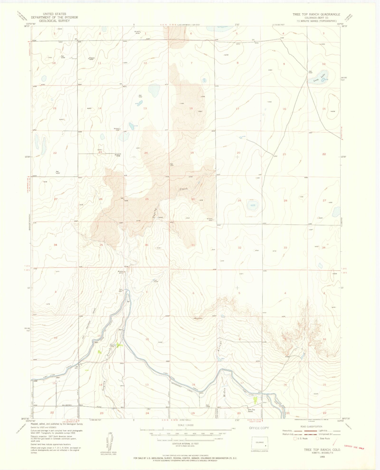 Classic USGS Tree Top Ranch Colorado 7.5'x7.5' Topo Map – MyTopo Map Store
