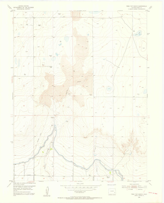 Classic USGS Tree Top Ranch Colorado 7.5'x7.5' Topo Map Image