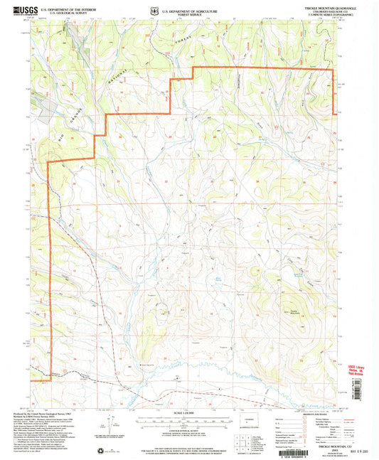 Classic USGS Trickle Mountain Colorado 7.5'x7.5' Topo Map Image