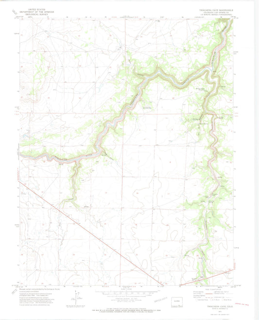 Classic USGS Purgatoire Canyon Colorado 7.5'x7.5' Topo Map Image