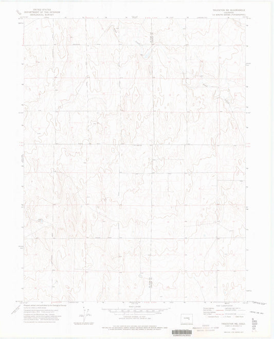 Classic USGS Truckton NE Colorado 7.5'x7.5' Topo Map Image