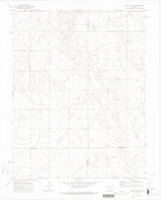 Classic USGS Truckton SE Colorado 7.5'x7.5' Topo Map Image