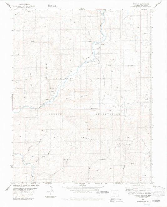 Classic USGS Trujillo Colorado 7.5'x7.5' Topo Map Image