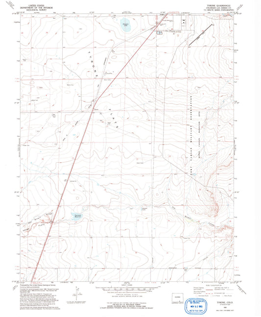 Classic USGS Tyrone Colorado 7.5'x7.5' Topo Map Image