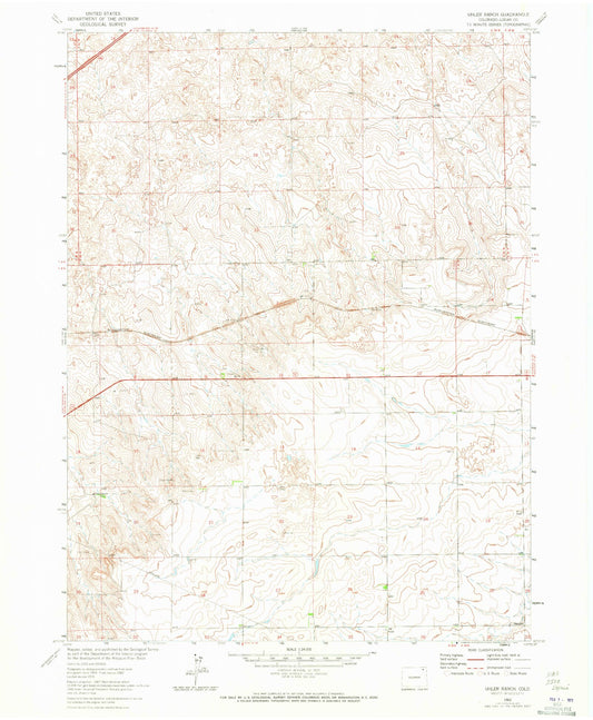 Classic USGS Uhler Ranch Colorado 7.5'x7.5' Topo Map Image
