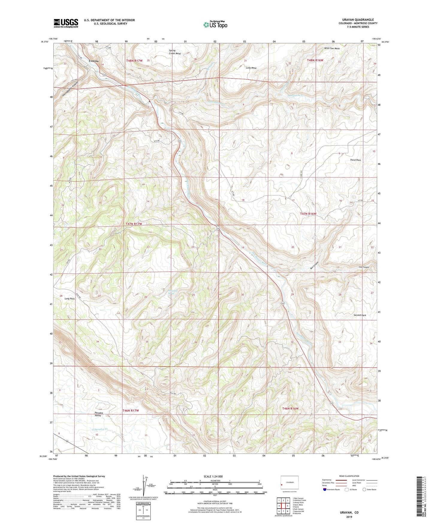 Uravan Colorado US Topo Map Image