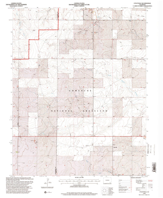 Classic USGS Utleyville Colorado 7.5'x7.5' Topo Map Image