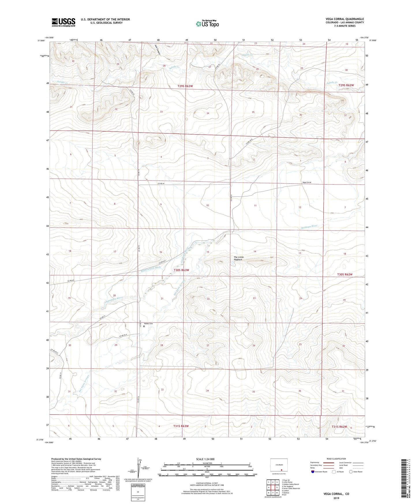 Vega Corral Colorado US Topo Map Image