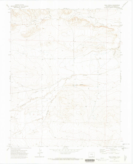 Classic USGS Vega Corral Colorado 7.5'x7.5' Topo Map Image