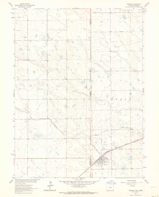 Classic USGS Venango Nebraska 7.5'x7.5' Topo Map Image