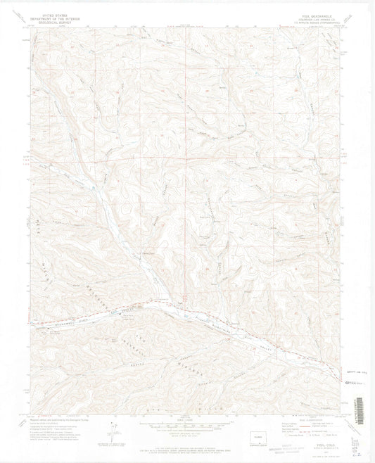 Classic USGS Vigil Colorado 7.5'x7.5' Topo Map Image