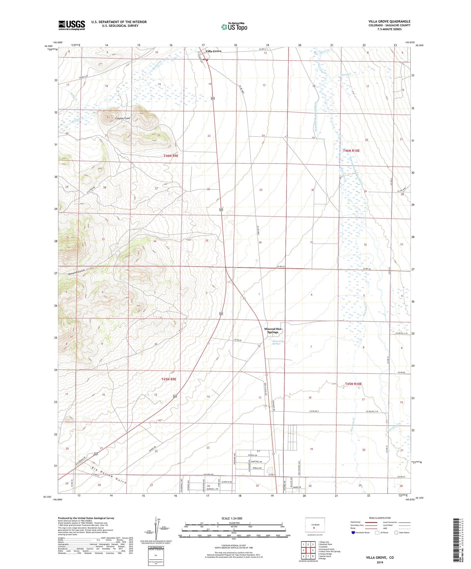 Villa Grove Colorado US Topo Map Image