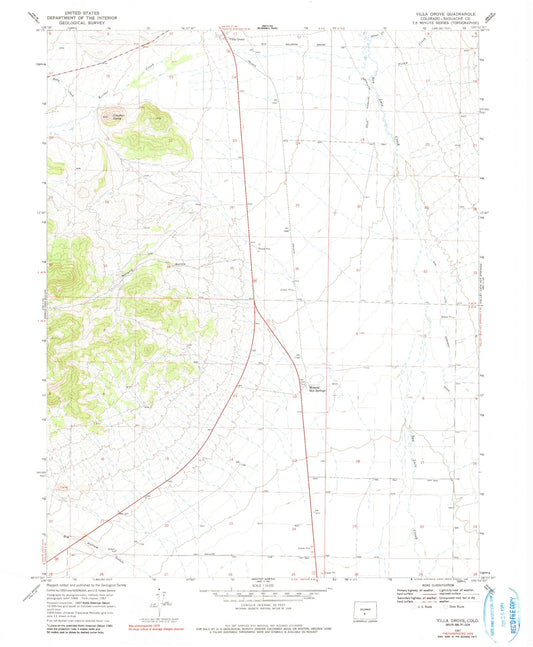 Classic USGS Villa Grove Colorado 7.5'x7.5' Topo Map Image