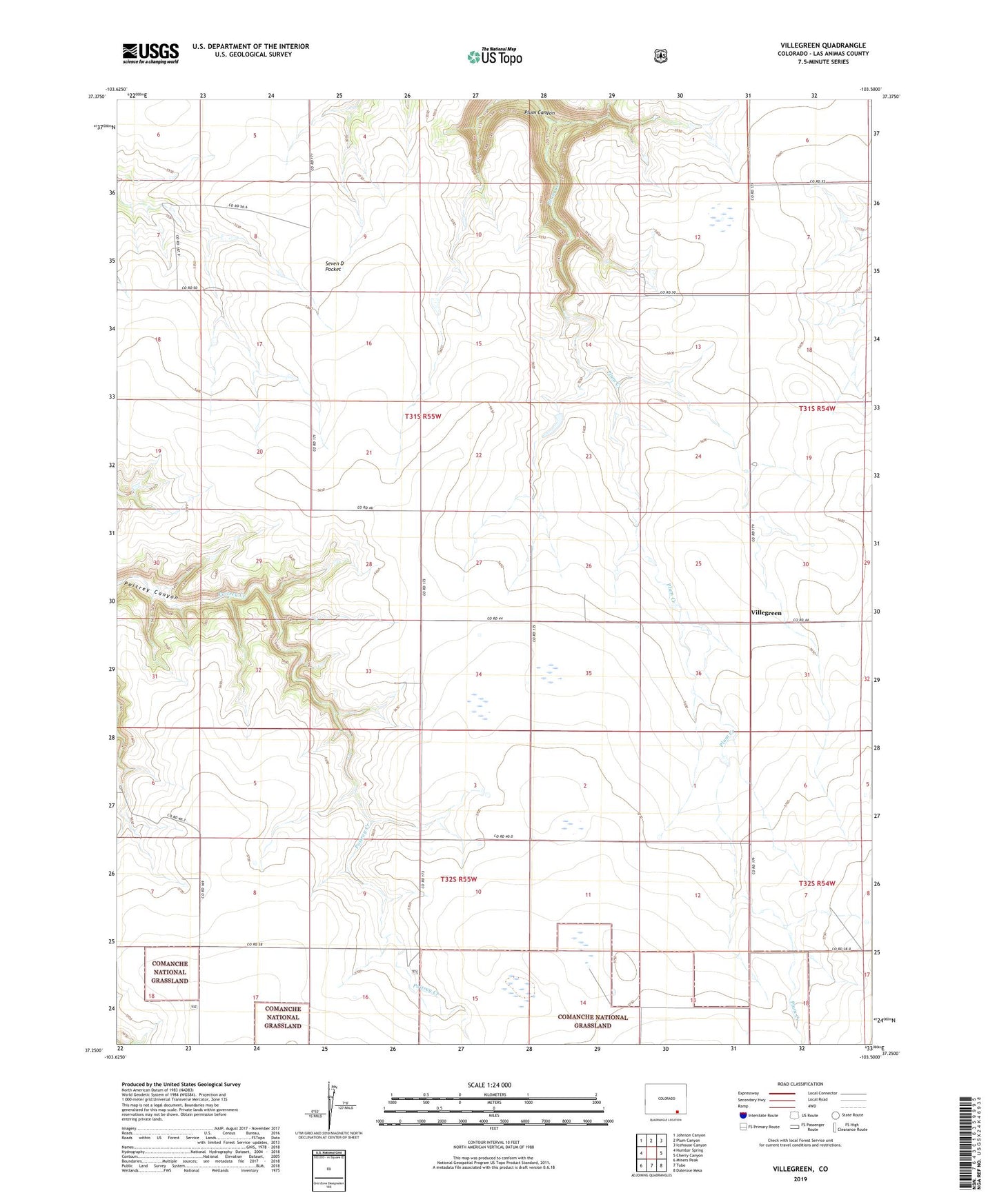 Villegreen Colorado US Topo Map Image