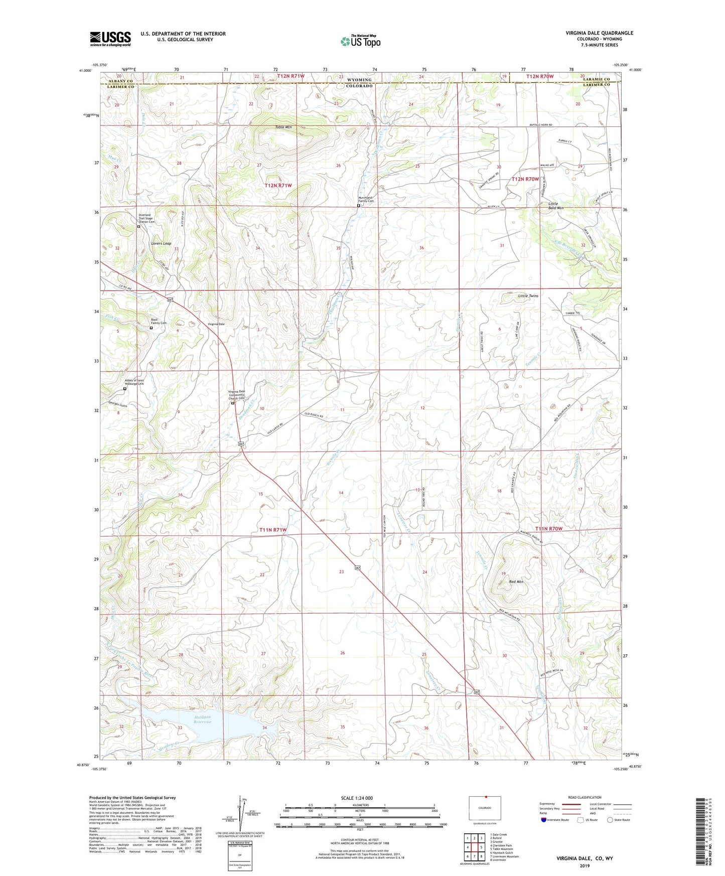 Virginia Dale Colorado US Topo Map Image