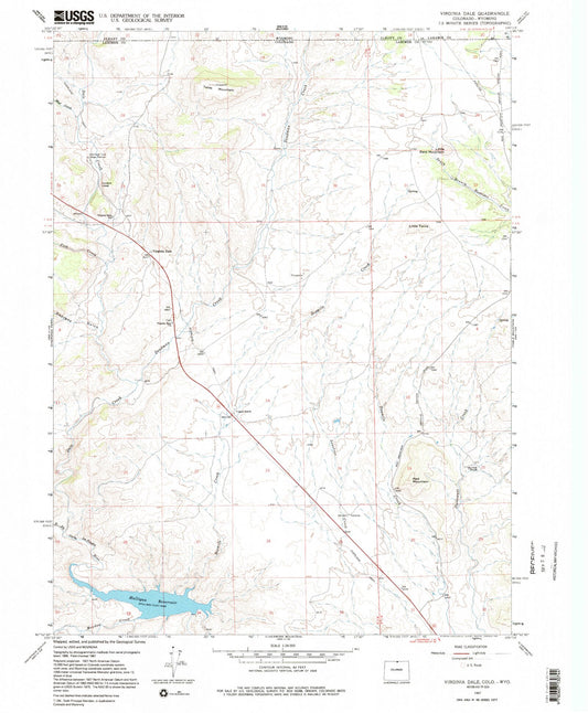 Classic USGS Virginia Dale Colorado 7.5'x7.5' Topo Map Image