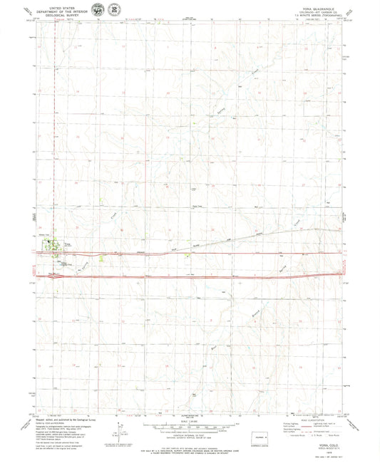 Classic USGS Vona Colorado 7.5'x7.5' Topo Map Image