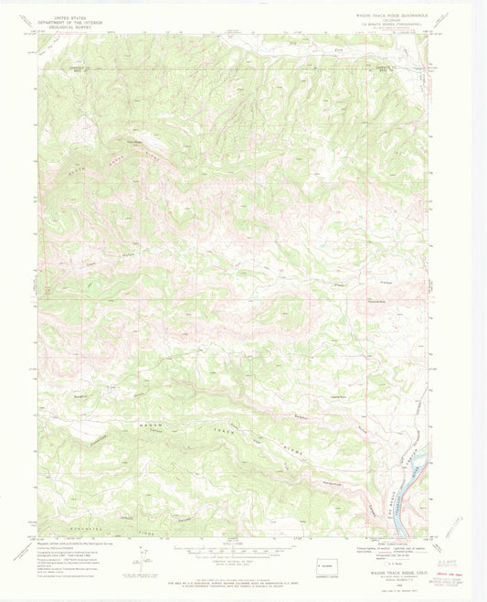 Classic USGS Wagon Track Ridge Colorado 7.5'x7.5' Topo Map Image