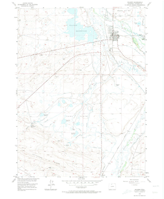 Classic USGS Walden Colorado 7.5'x7.5' Topo Map Image