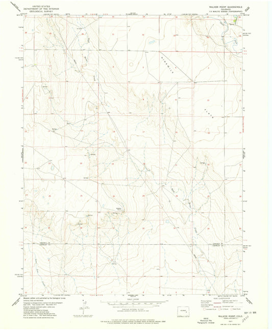 Classic USGS Walker Point Colorado 7.5'x7.5' Topo Map Image