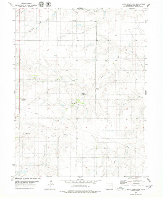 Classic USGS Walks Camp Park Colorado 7.5'x7.5' Topo Map Image