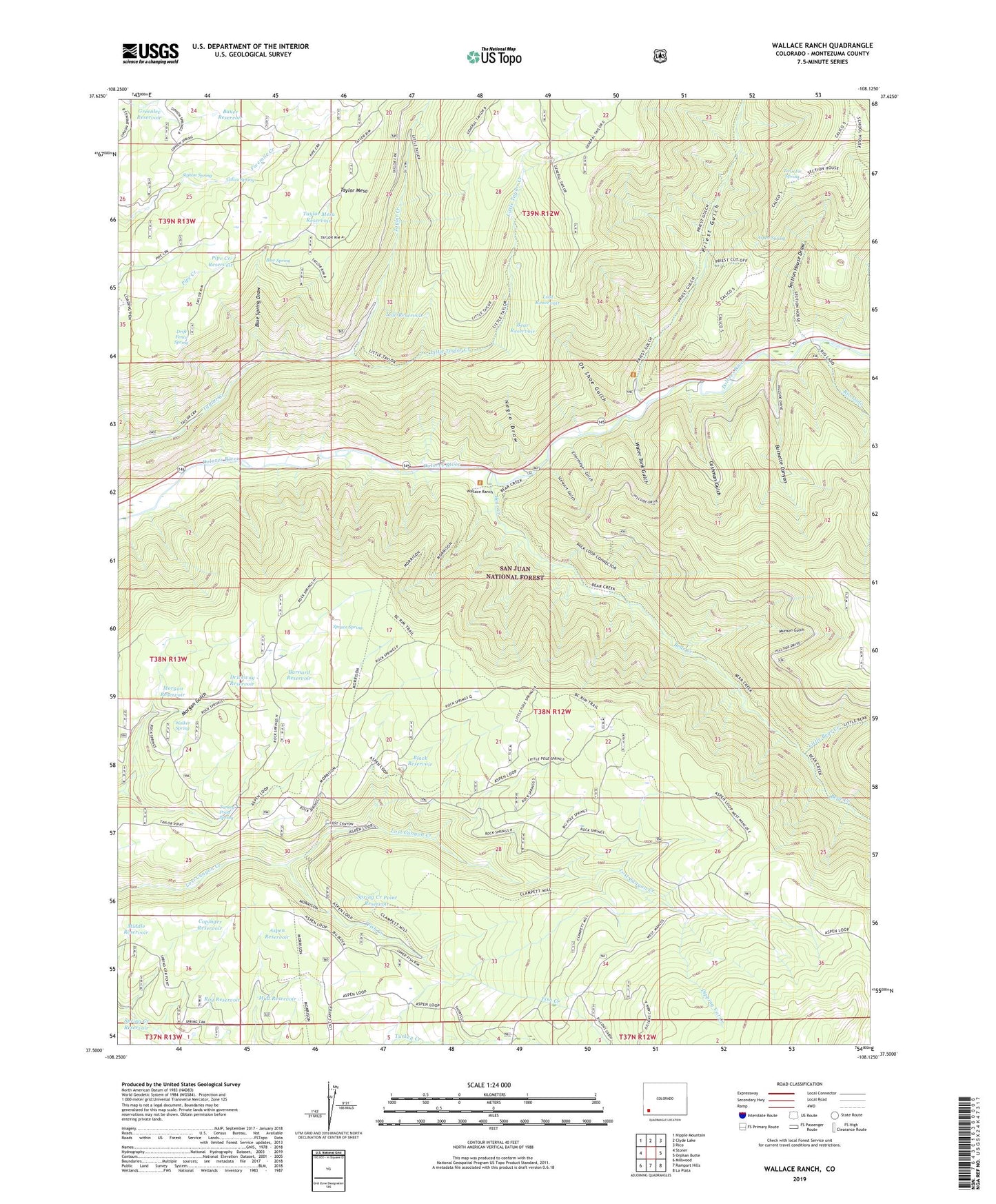 Wallace Ranch Colorado US Topo Map Image