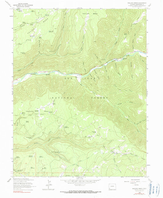 Classic USGS Wallace Ranch Colorado 7.5'x7.5' Topo Map Image
