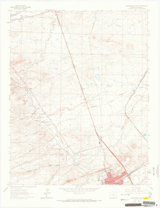 Classic USGS Walsenburg North Colorado 7.5'x7.5' Topo Map Image