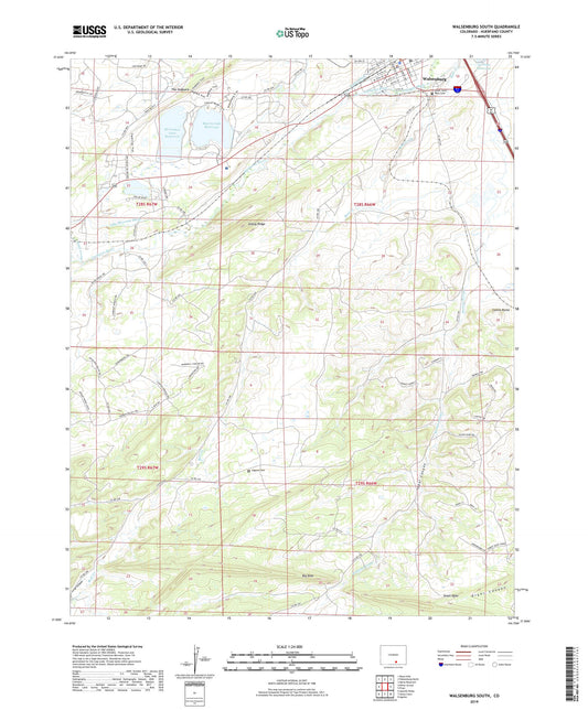Walsenburg South Colorado US Topo Map Image