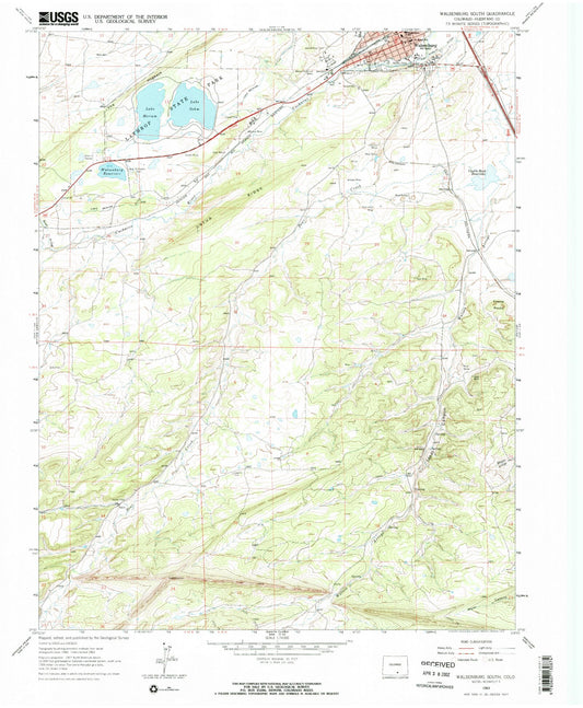 Classic USGS Walsenburg South Colorado 7.5'x7.5' Topo Map Image