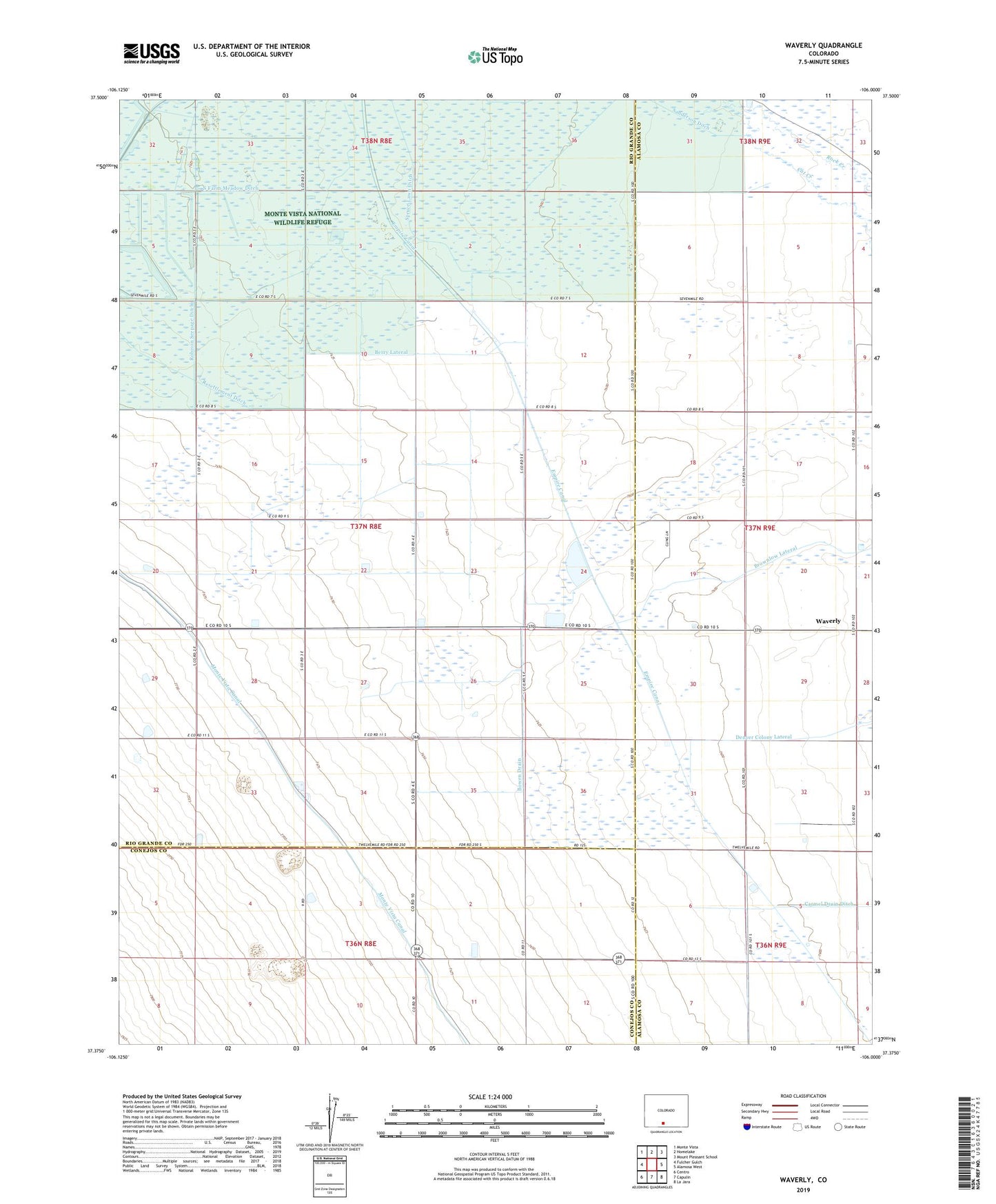 Waverly Colorado US Topo Map Image