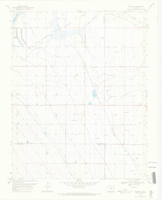 Classic USGS Waverly Colorado 7.5'x7.5' Topo Map Image