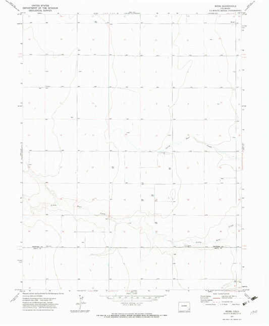 Classic USGS Webb Colorado 7.5'x7.5' Topo Map Image