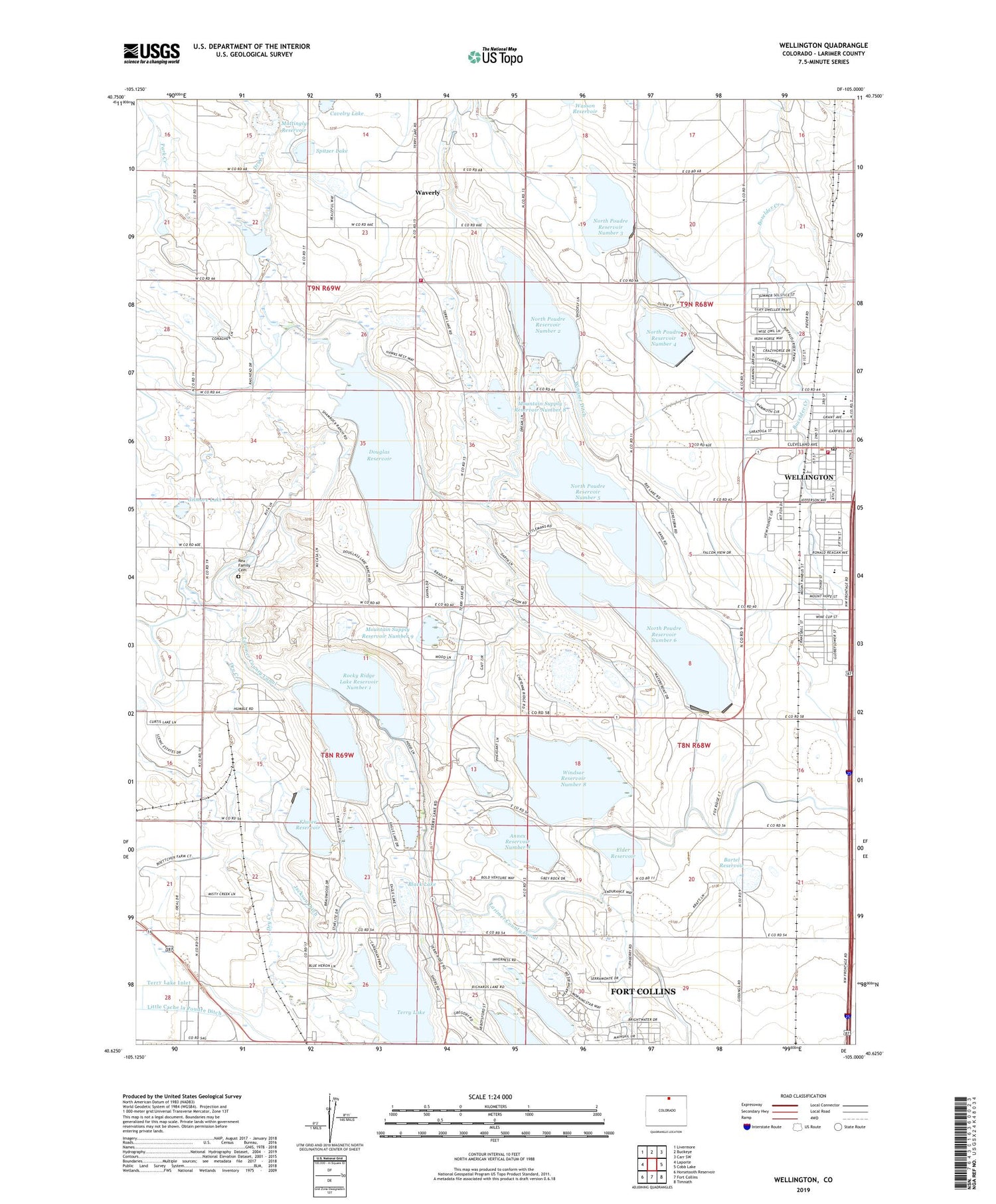 Wellington Colorado US Topo Map Image