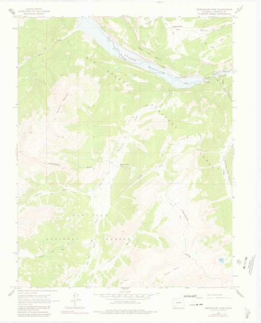 USGS Classic Weminuche Pass Colorado 7.5'x7.5' Topo Map Image