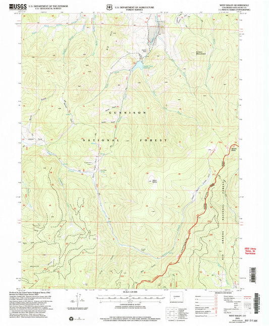 Classic USGS West Baldy Colorado 7.5'x7.5' Topo Map Image