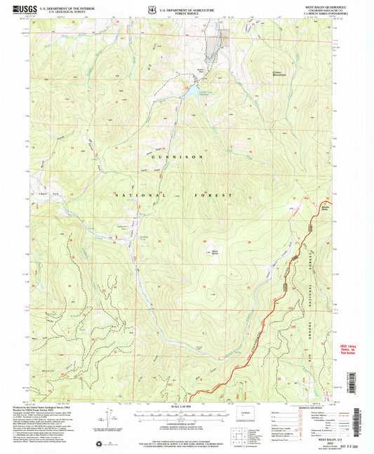 Classic USGS West Baldy Colorado 7.5'x7.5' Topo Map Image