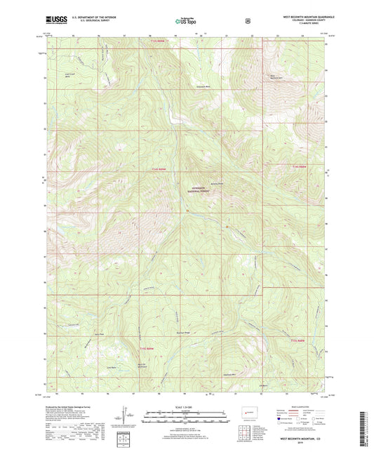 West Beckwith Mountain Colorado US Topo Map Image