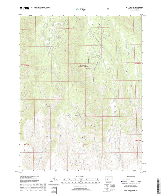 West Elk Peak SW Colorado US Topo Map Image
