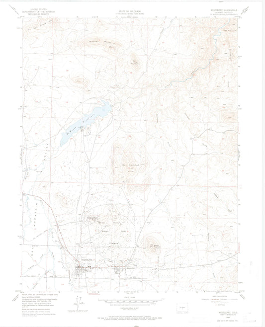 Classic USGS Westcliffe Colorado 7.5'x7.5' Topo Map Image