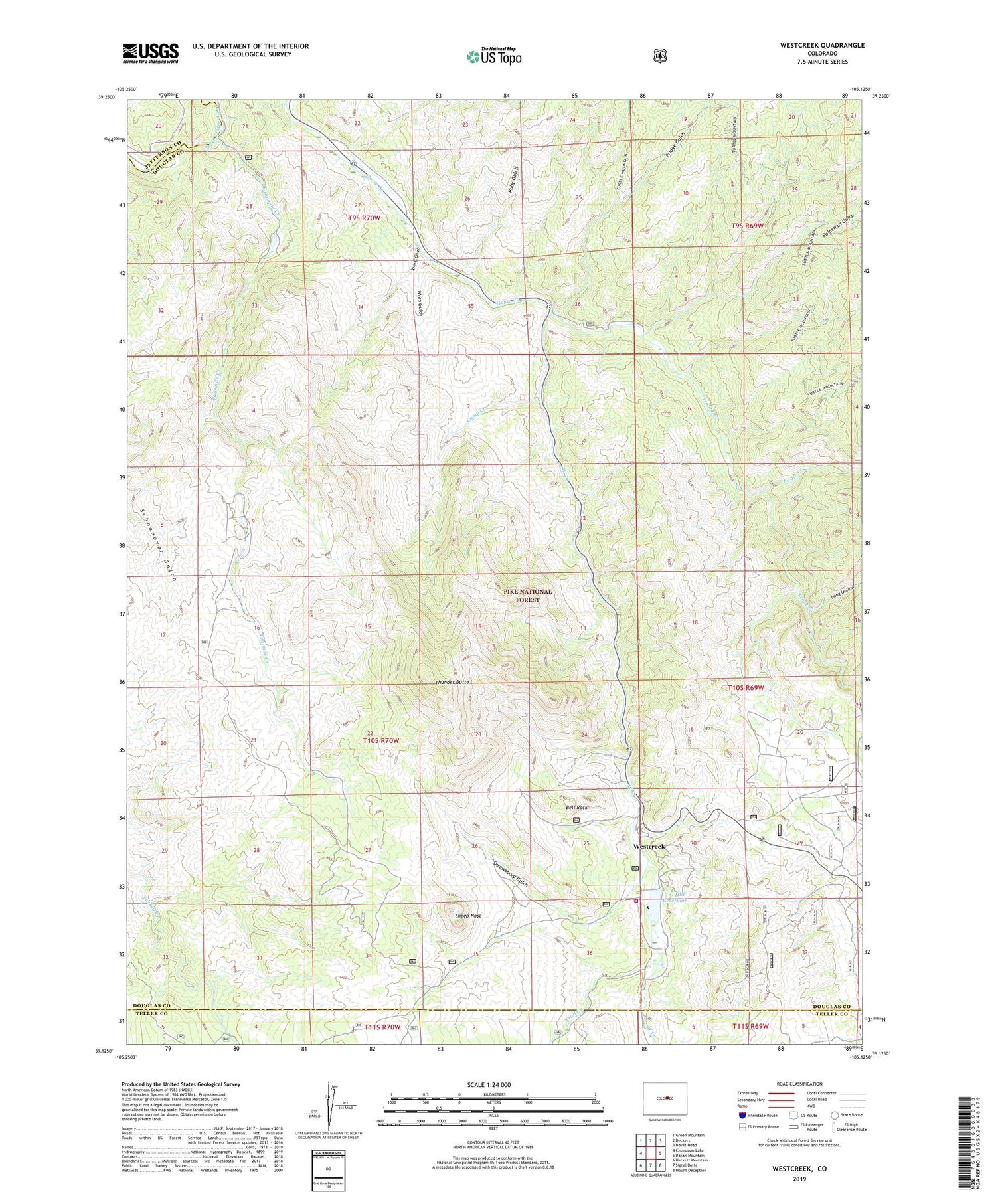 Westcreek Colorado US Topo Map Image